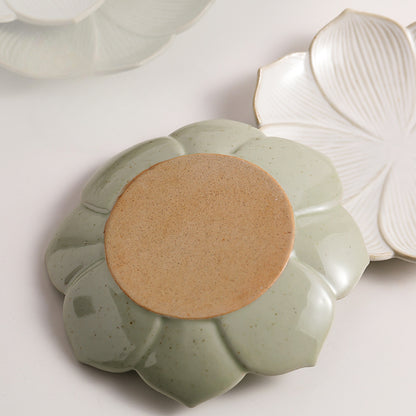 Gohobi Ceramic Lotus Plate Teapot Tray