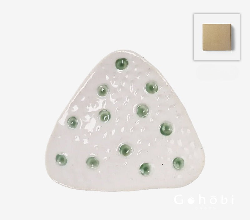 Gohobi Japanese Rice Ball Small Plate Sauce Dipping Plate for Japanese Food [Made in Japan]
