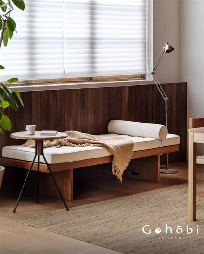 Gohobi Handmade Solid Wood Tatami Floor Platform – Japanese Style Red Oak & Black Walnut Bay Window Seating | FSC Certified Furniture