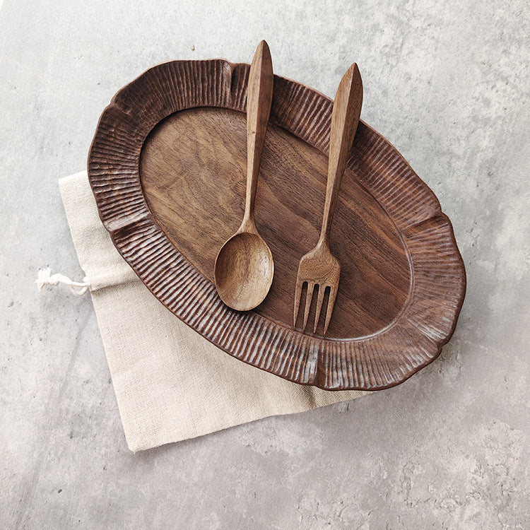 Cuillère et fourchette en noyer faites à la main Gohobi 002