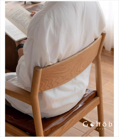 Gohobi Handmade Solid Wood Curved Armchair – Study Chair Office Seat Leisure Home Bedroom Chair | FSC Certified Furniture