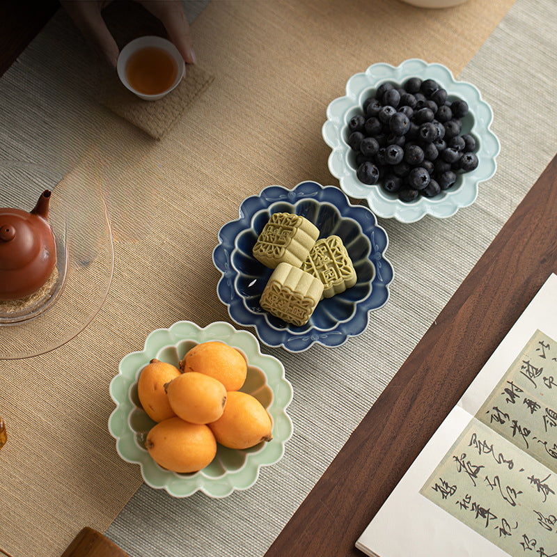 Gohobi, petite assiette de fruits glacés japonais traditionnels - Chrysanthème 001