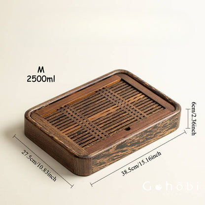 Gohobi Solid Wood Water Storage Tea Tray – Chinese Gongfu Tea Table Tray