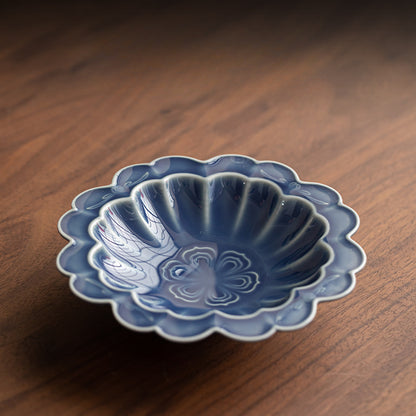 Gohobi, petite assiette de fruits glacés japonais traditionnels - Chrysanthème 001