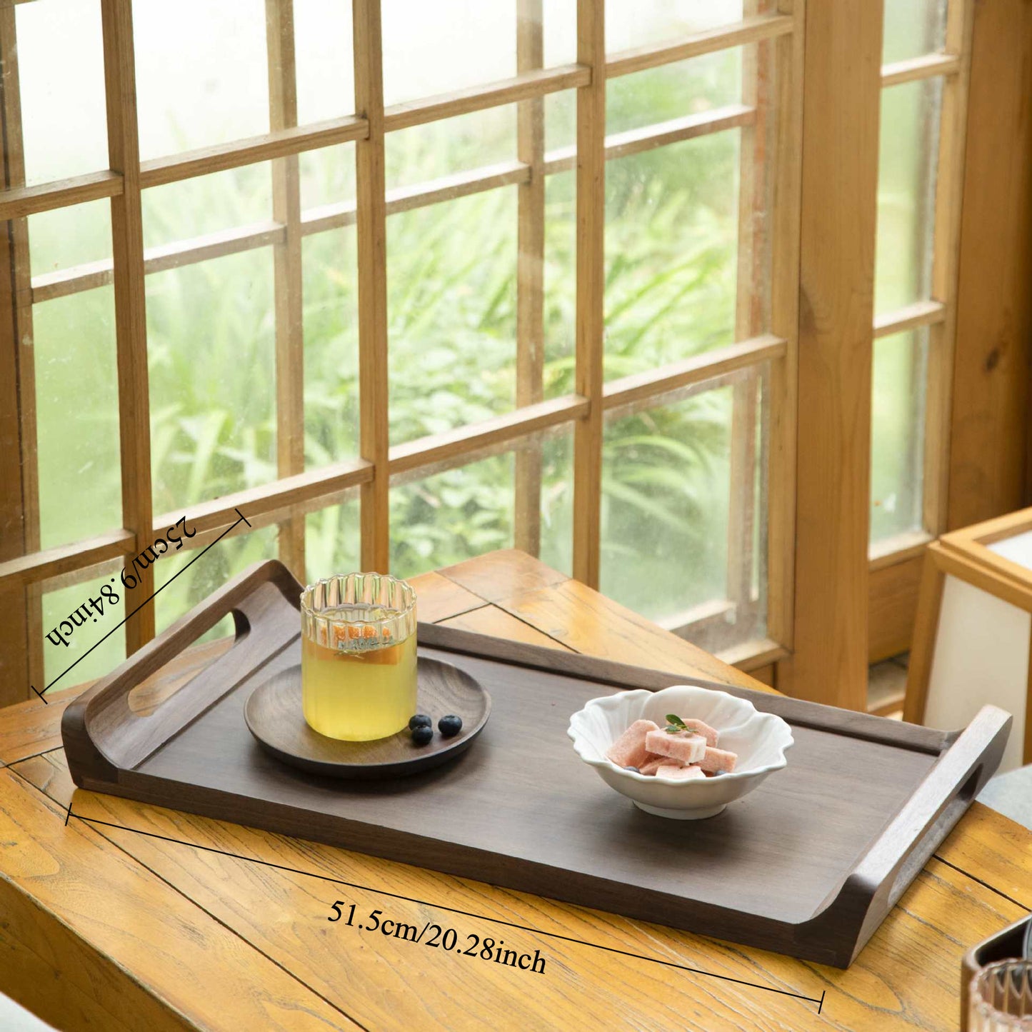 Gohobi Black Walnut Solid Wood Tea Tray