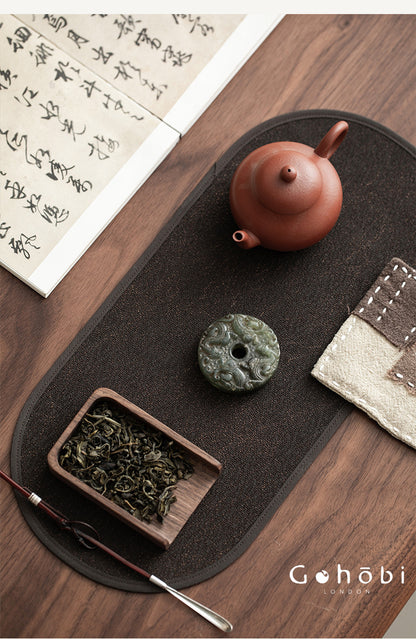 Gohobi Antique Style Jade Pendant – Pixiu and Ruyi Tea Ceremony Decorative Pendant