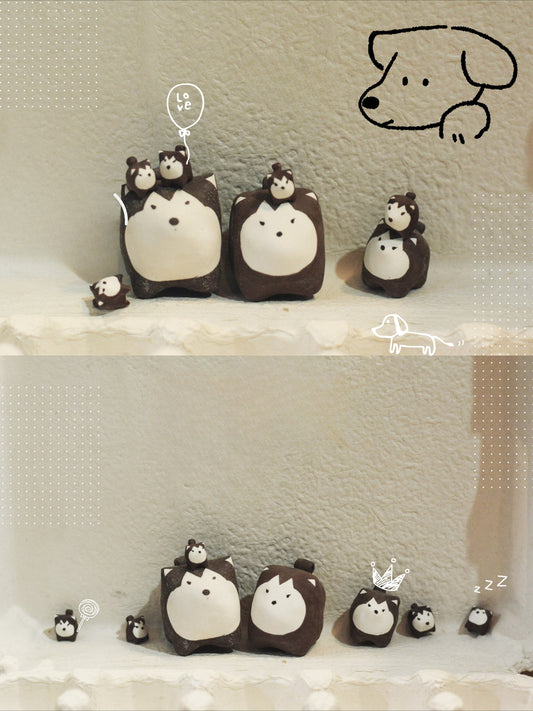 Gohobi x Little Diary Handmade Ceramic Husky Dog