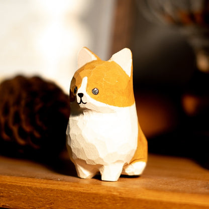 Gohobi Handcrafted Wooden Corgi Dog Ornament
