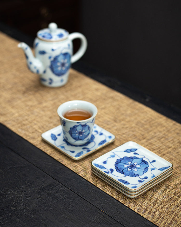 Gohobi Blue and White Porcelain Coaster