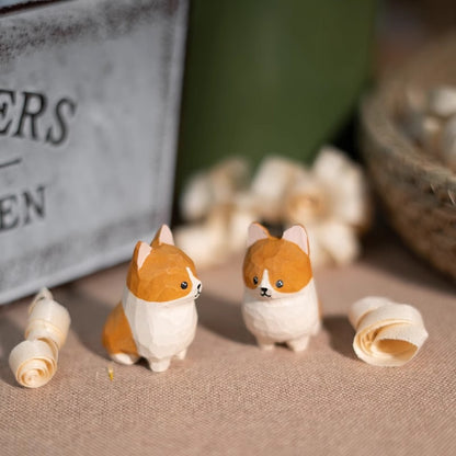 Gohobi Handcrafted Wooden Corgi Dog Ornament