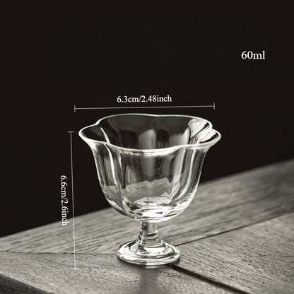 Gohobi High Borosilicate Glass Tall Footed Tea Cup – Transparent Heat-Resistant Master Cup for Gongfu Tea, Chinese Teaware for Home Use