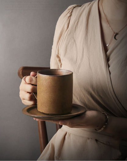 Gohobi Japanese Handmade Coffee Cup with Saucer 004