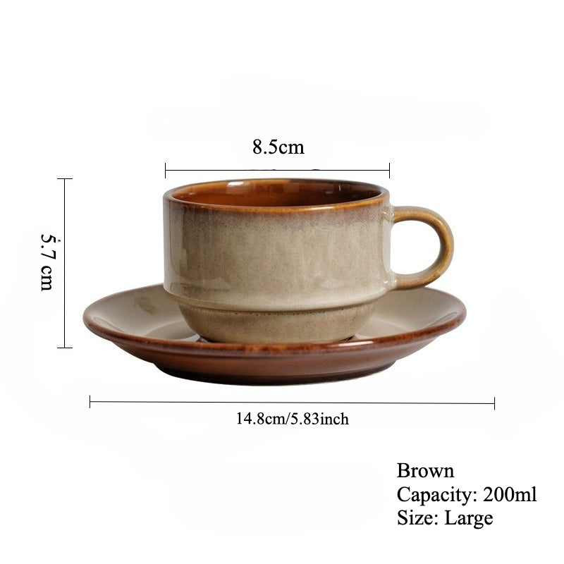 Gohobi Ceramic Coffee Cup and Saucer Set