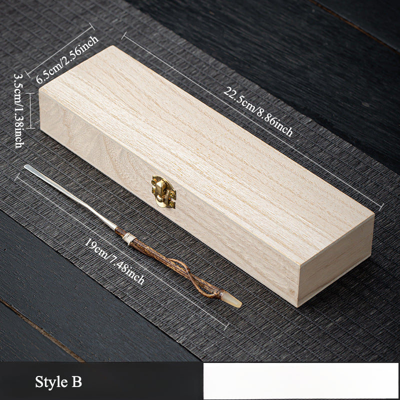 Gohobi Handcrafted Silver Bamboo Tea Scoop