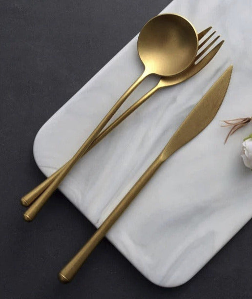 Gohobi A Set of 5 Pieces Gold Stonewashed Cutlery