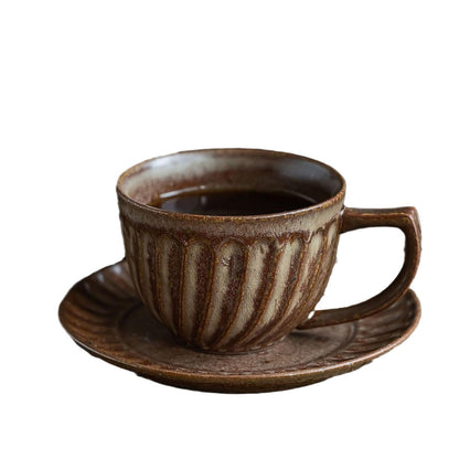 Gohobi Handmade Japanese Stoneware Afternoon tea Coffee Cup and Saucer Set