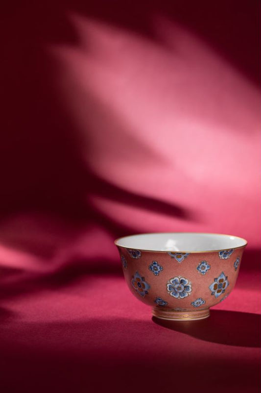 [清本源 x Gohobi Gallery] Double-Lion Pattern Red Glaze Precious Lotus Cup