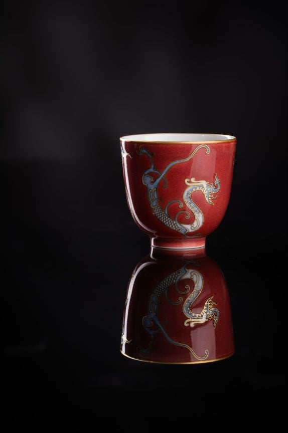 [清本源 x Gohobi Gallery] Majestic Dragons: Red Glaze and Gold-Silver Dual-Dragon Cup