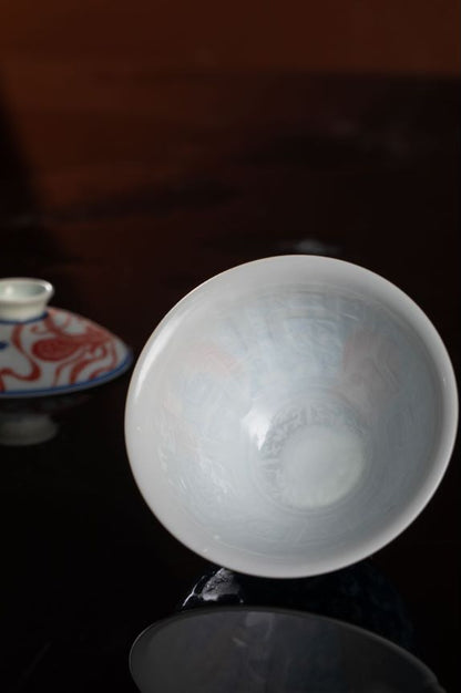 [清本源 x Gohobi Gallery] Eternal Serenity Blue-and-White Thousand Buddhas Hat-Shaped Gaiwan