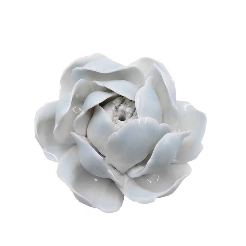 Gohobi Handmade White Lotus Incense Holder Ornament