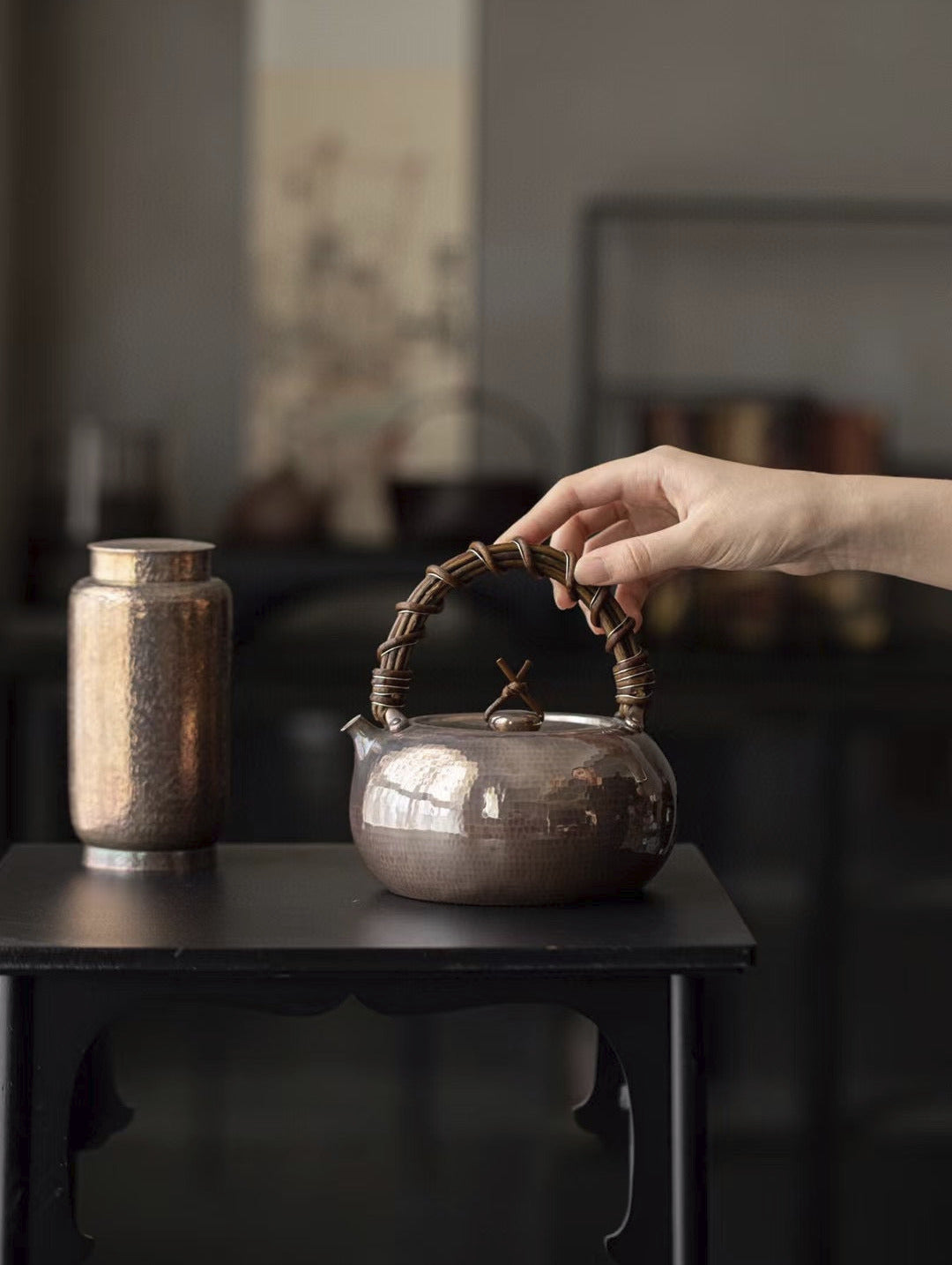 [蔓生敘古x Chingshui Tang] Kitamura One-Piece Forged Silver Teapot – 424g Hand-Hammered Fine Silver Teaware by Kitamura Studio