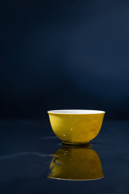 [清本源 x Gohobi Gallery] Inner-Molded Water Ripple Cups in Rouge Red / Lemon Yellow – Set of Two