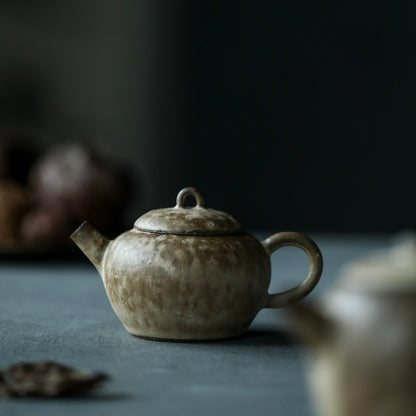 Gohobi Handmade Wood-fired White Paint Teapot