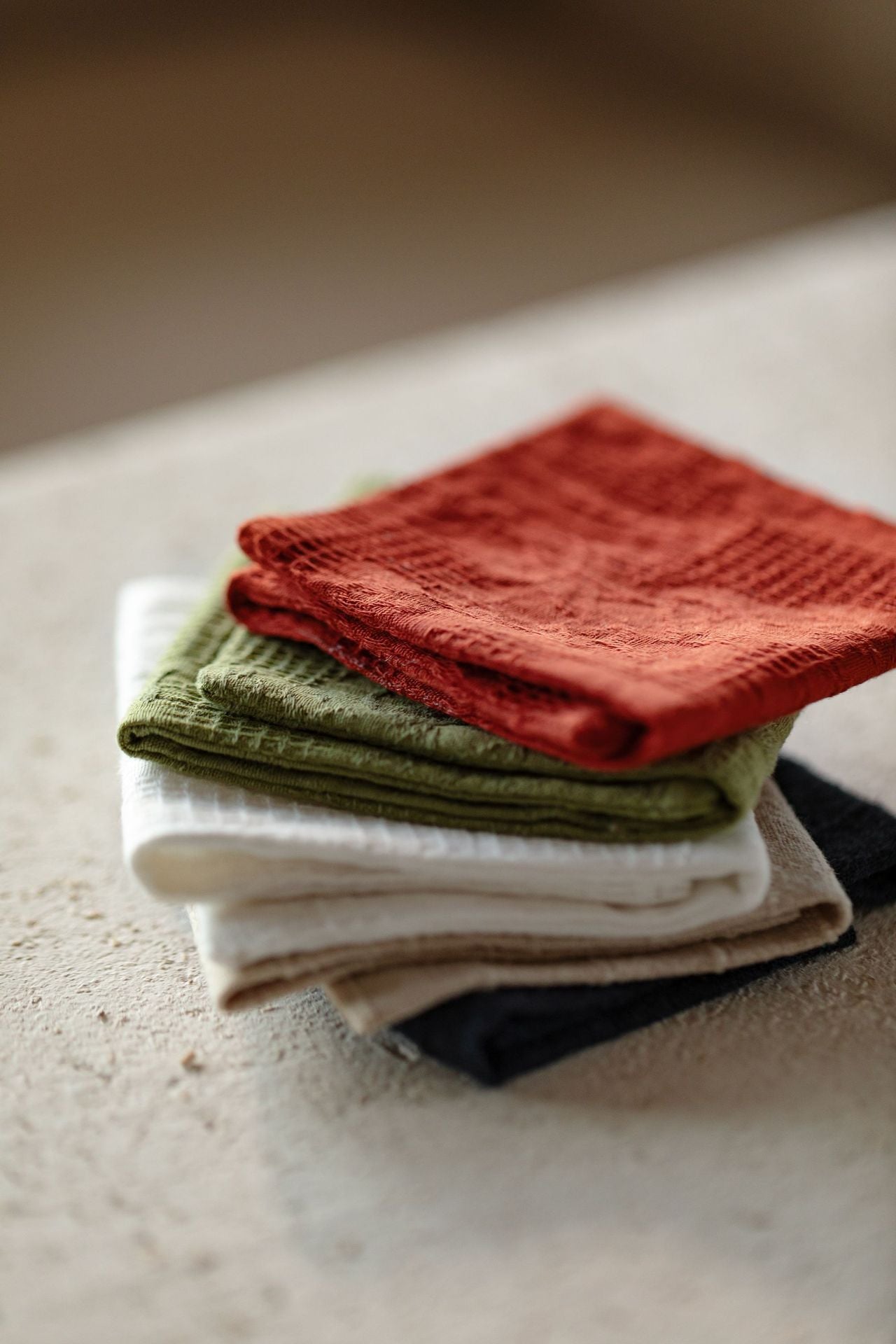 Torchon Gongfu double face en coton et lin gravé Gohobi