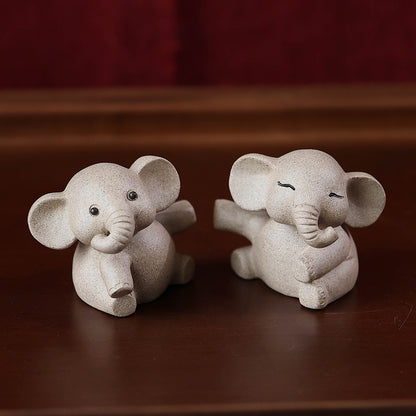 Gohobi Yixing Purple Clay Love Elephant Tea Pet – Handmade Lucky Ornament