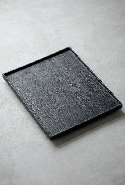 Gohobi Japanese-style Wabi-Sabi Rectangular Wooden Black Tray 005