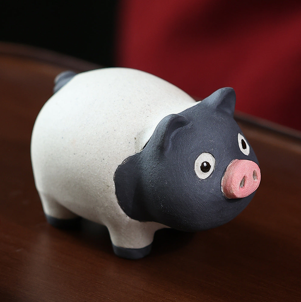Roaring Gongtang purple sand tea pet pig ornament boutique can raise Jingtang pig personalized tea play tea table tea table tea set accessories