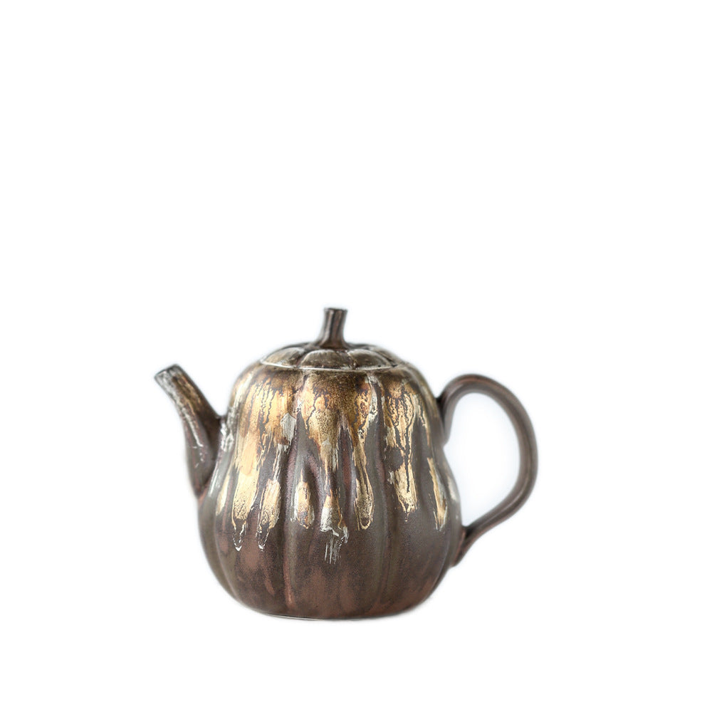 Gohobi Handmade Wooden-fired Golden Brown Teapot