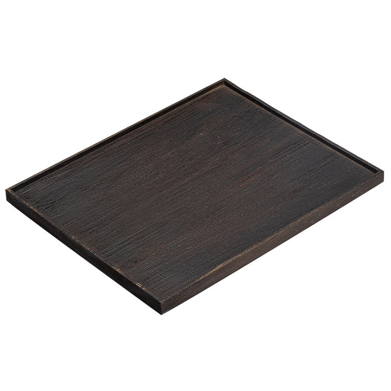 Gohobi Japanese-style Wabi-Sabi Rectangular Wooden Black Tray 005