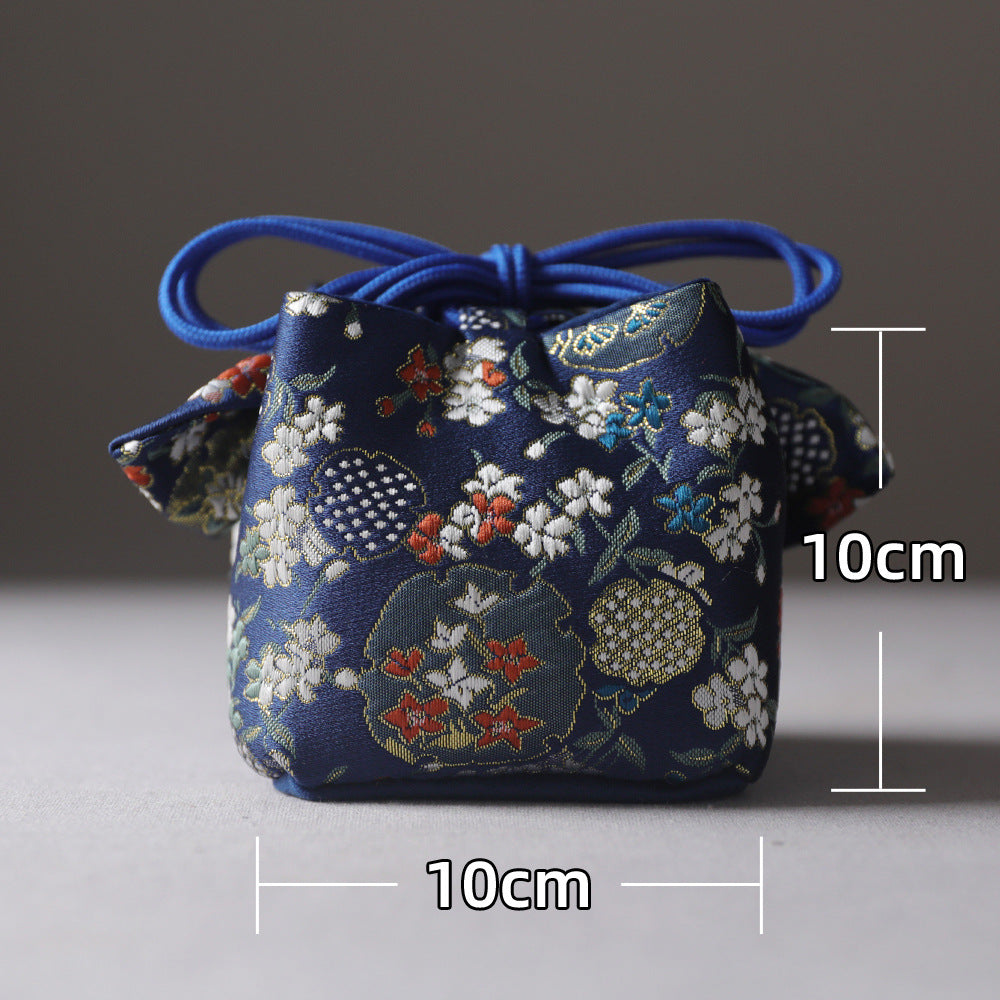 Gohobi Colourful Brocade Teaware Storage Travel Bag