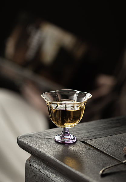 Gohobi High Borosilicate Glass Tall Footed Tea Cup – Transparent Heat-Resistant Master Cup for Gongfu Tea, Chinese Teaware for Home Use