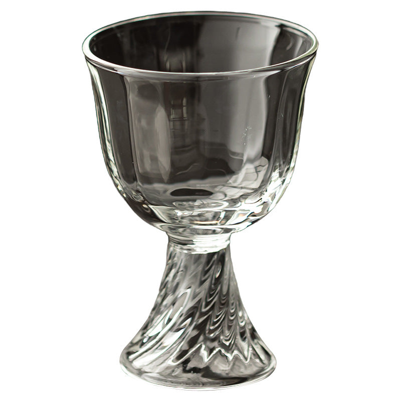 Gohobi High Borosilicate Glass Flower-Rim Swirl-Base Tall Footed Master Cup – Heat-Resistant Gongfu Tea Cup