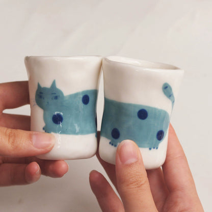 Gohobi x Little Diary Hand-Painted Cat Ceramic Coffee Cup