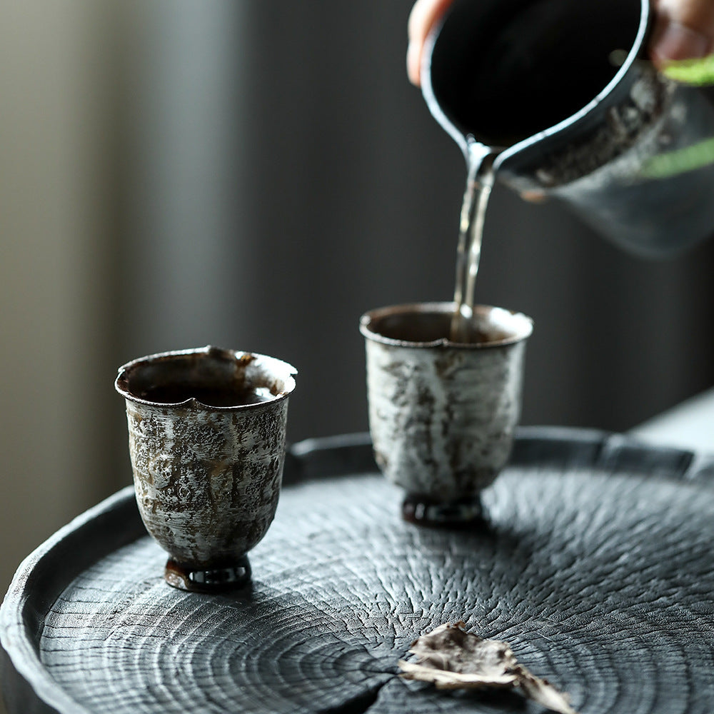 Gohobi Handmade Ceramic Silver Wood-fired Tea Cup