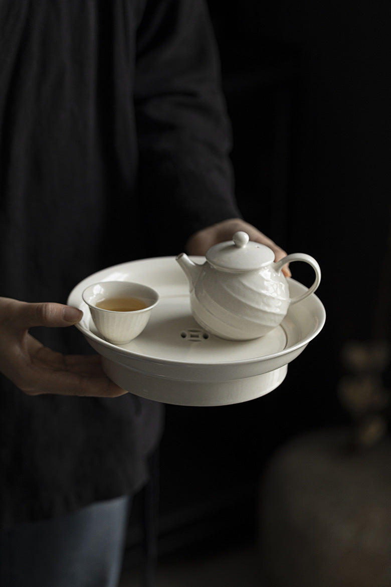 Gohobi Grass Ash Glaze Ceramic Large Tea Tray