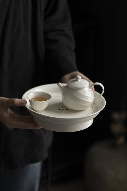 Gohobi Grass Ash Glaze Ceramic Large Tea Tray