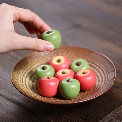 Gohobi Yixing Purple Clay Apple Tea Pet – Handmade Mini Fruit Ornament