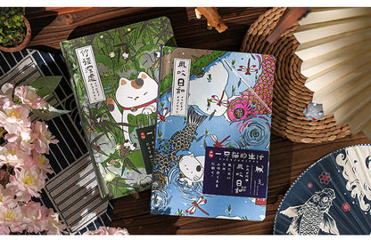 Gohobi Japanese Cat Notebook – A5 Monthly Planner Pocket Diary (4 Styles)