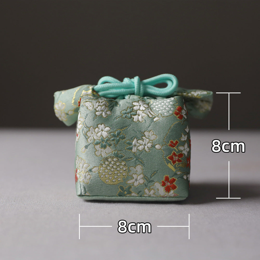 Gohobi Colourful Brocade Teaware Storage Travel Bag