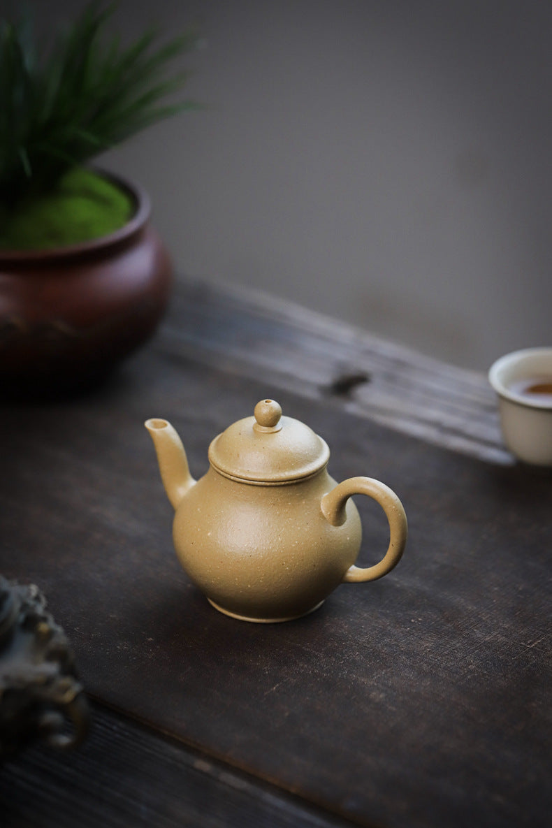 [Chingshui Tang 青水堂] Handmade Yixing Green Zisha Clay Si Ting Teapot – 130ml Original Ore Clay Gongfu Teapot with Built-in Filter