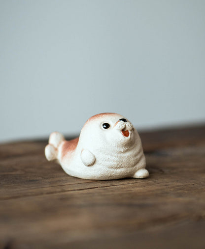 Gohobi Yixing Purple Clay Seal Tea Pet – Handmade Marine Animal Zisha Ornament
