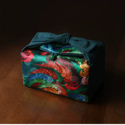 Gohobi Large Colourful Silk Teaware Storage Travel Bag