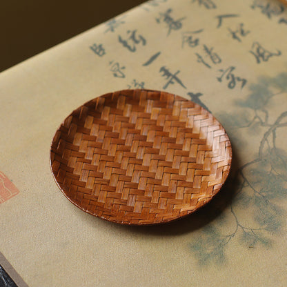 Gohobi Handmade Bamboo Cup Coasters Placemats – Rattan Tea Coaster Heat Insulation Pad