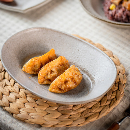 Gohobi Japanese Vintage Coarse Pottery Deep Plate