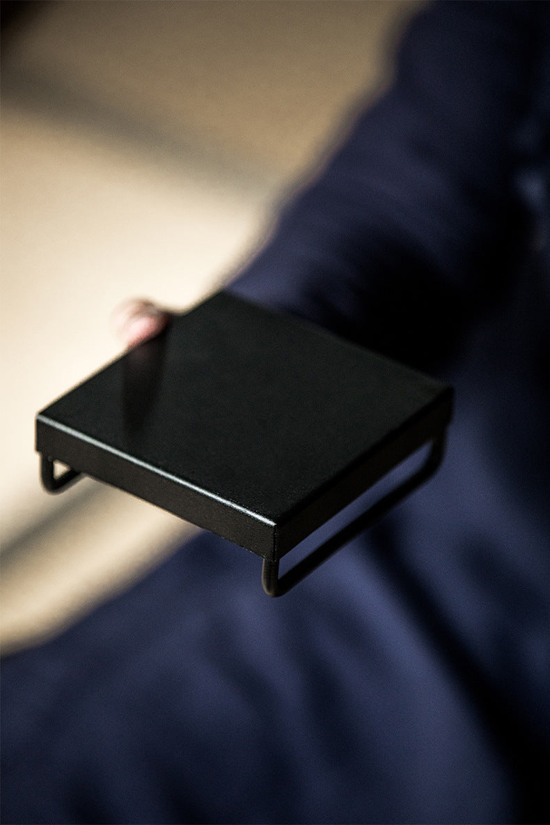 Gohobi Japanese-style Wabi-Sabi Black Square Iron Tray 006