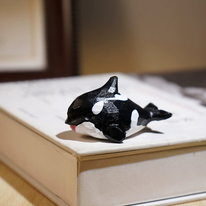 Gohobi Handcrafted Wooden Orca Ornament